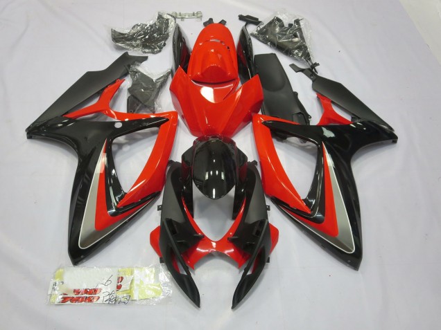 Aftermarket 2006-2007 Red and Black Suzuki GSXR 600-750 Motorcycle Fairings