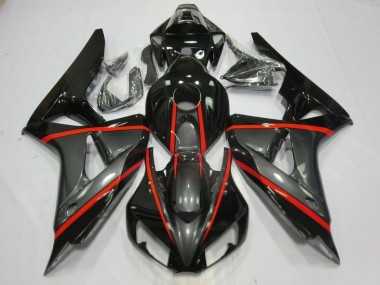 Aftermarket 2006-2007 Silver and Black Honda CBR1000RR Motorcycle Fairings