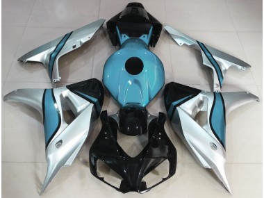 Aftermarket 2006-2007 Silver and Light Blue Custom Honda CBR1000RR Motorcycle Fairings