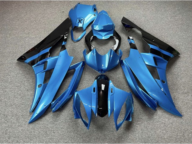 Aftermarket 2006-2007 Sky Blue and Black Yamaha R6 Motorcycle Fairings