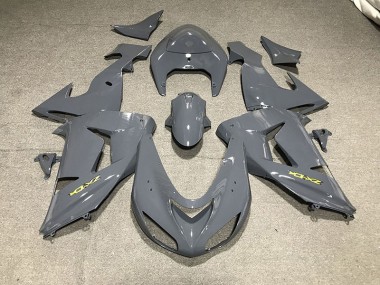 Aftermarket 2006-2007 Smooth Gray & Yellow Kawasaki ZX10R Motorcycle Fairings