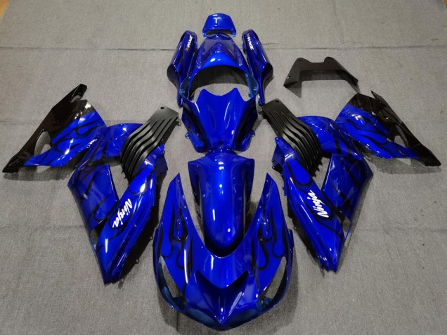 Aftermarket 2006-2011 Blue Gloss Kawasaki ZX14R Motorcycle Fairings