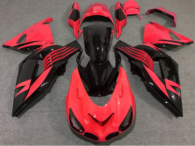 Aftermarket 2006-2011 Bright Red Kawasaki ZX14R Motorcycle Fairings