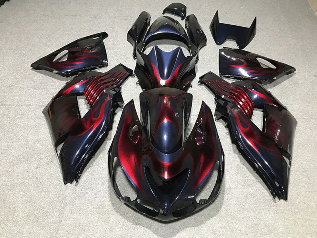 Aftermarket 2006-2011 Flame Kawasaki ZX14R Motorcycle Fairings