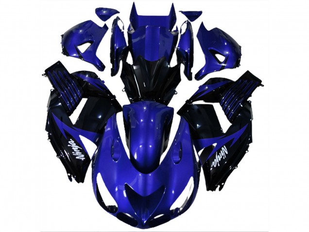 Aftermarket 2006-2011 Gloss Blue and Black Kawasaki ZX14R Motorcycle Fairings