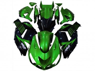 Aftermarket 2006-2011 Gloss Green and Black Kawasaki ZX14R Motorcycle Fairings