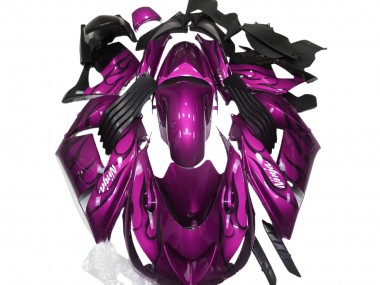 Aftermarket 2006-2011 Gloss Pink & Flame Kawasaki ZX14R Motorcycle Fairings