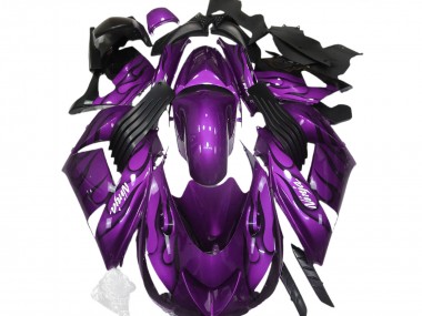 Aftermarket 2006-2011 Gloss Purple & Flame Kawasaki ZX14R Motorcycle Fairings