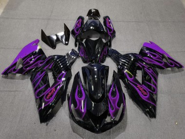 Aftermarket 2006-2011 Purple Flame Kawasaki ZX14R Motorcycle Fairings