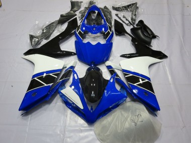 Aftermarket 2007-2008 Black Black and White Yamaha R1 Motorcycle Fairings