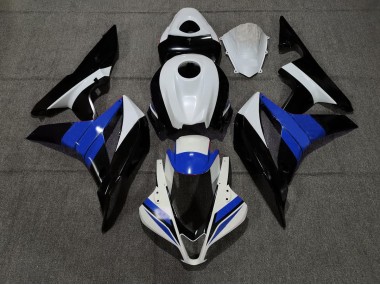 Aftermarket 2007-2008 Black White and Blue Honda CBR600RR Motorcycle Fairings