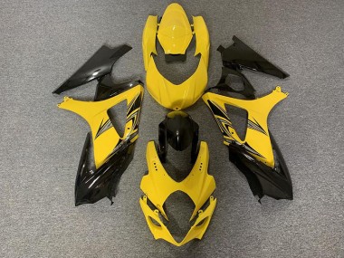 Aftermarket 2007-2008 Black and Yellow Suzuki GSXR 1000 Motorcycle Fairings