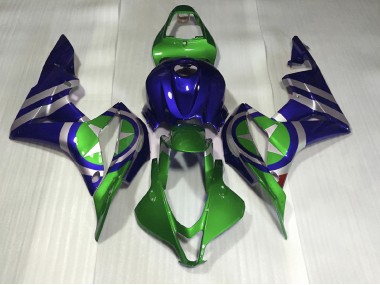 Aftermarket 2007-2008 Blue Green Captain America Honda CBR600RR Motorcycle Fairings