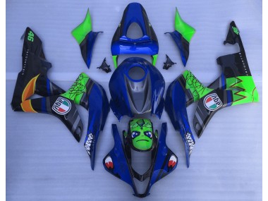 Aftermarket 2007-2008 Blue and Green Shark Honda CBR600RR Motorcycle Fairings