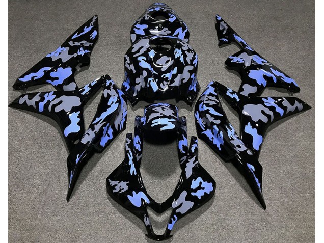 Aftermarket 2007-2008 Blue and Gray Camouflage Honda CBR600RR Motorcycle Fairings