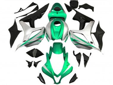 Aftermarket 2007-2008 Bright Green and Silver OEM Style Honda CBR600RR Motorcycle Fairings