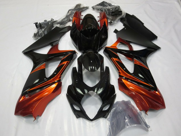 Aftermarket 2007-2008 Burnt Orange and Black Suzuki GSXR 1000 Motorcycle Fairings