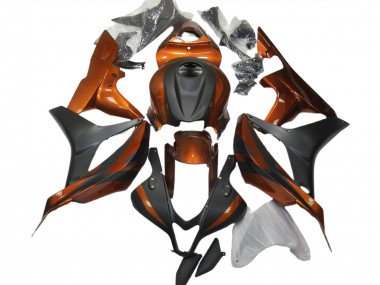 Aftermarket 2007-2008 Burnt Orange and Matte Black Honda CBR600RR Motorcycle Fairings