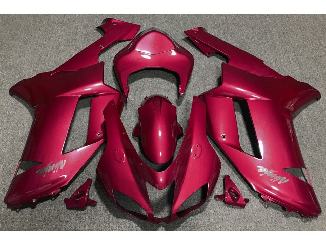 Aftermarket 2007-2008 Candy Red Kawasaki ZX6R Motorcycle Fairings