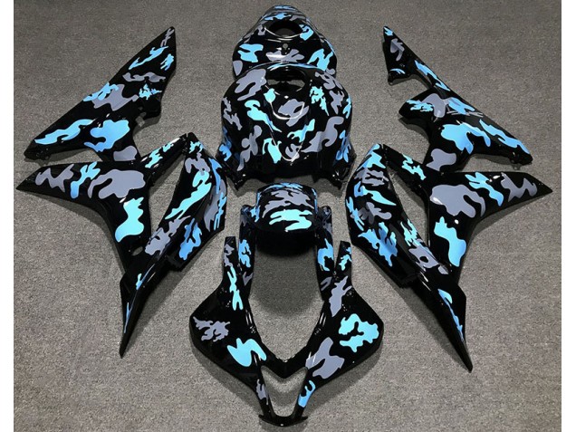 Aftermarket 2007-2008 Custom Camo Blue Honda CBR600RR Motorcycle Fairings