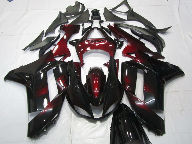 Aftermarket 2007-2008 Deep Red Kawasaki ZX6R Motorcycle Fairings