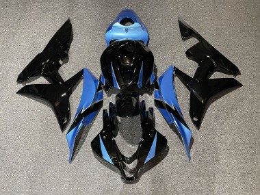 Aftermarket 2007-2008 Gloss Black & Light Blue Honda CBR600RR Motorcycle Fairings