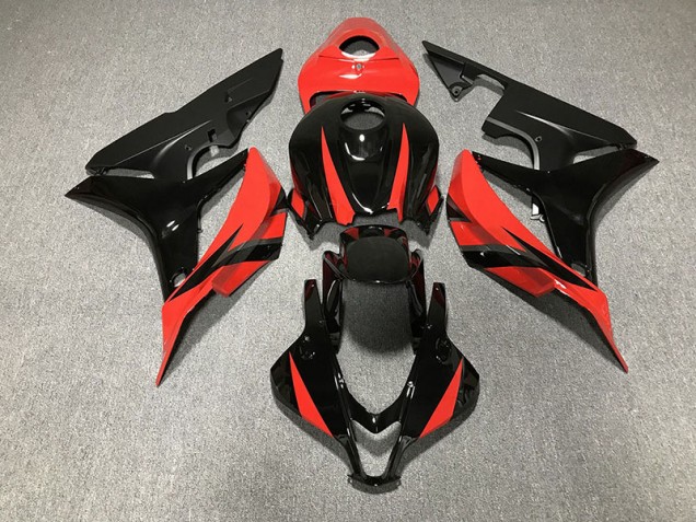 Aftermarket 2007-2008 Gloss Black & Red Honda CBR600RR Motorcycle Fairings