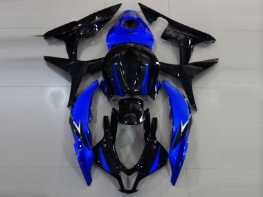 Aftermarket 2007-2008 Gloss Black and Blue Honda CBR600RR Motorcycle Fairings