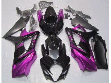 Aftermarket 2007-2008 Gloss Black and Pink Suzuki GSXR 1000 Motorcycle Fairings