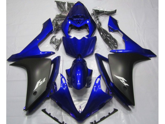 Aftermarket 2007-2008 Gloss Blue and Black Yamaha R1 Motorcycle Fairings