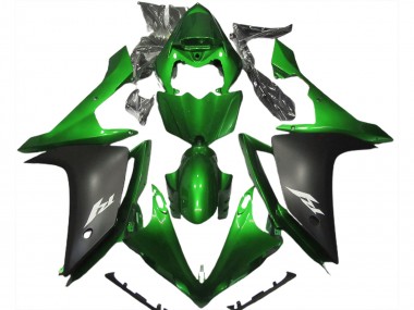 Aftermarket 2007-2008 Gloss Green and Black Yamaha R1 Motorcycle Fairings