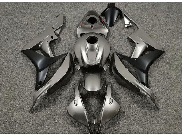 Aftermarket 2007-2008 Gloss Grey and Black Honda CBR600RR Motorcycle Fairings