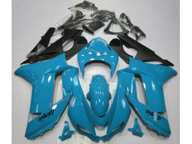 Aftermarket 2007-2008 Gloss Light Blue Kawasaki ZX6R Motorcycle Fairings