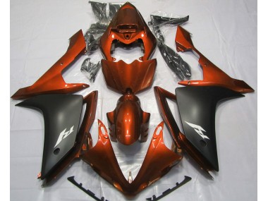 Aftermarket 2007-2008 Gloss Orange and Black Yamaha R1 Motorcycle Fairings