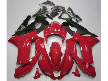 Aftermarket 2007-2008 Gloss Red Kawasaki ZX6R Motorcycle Fairings