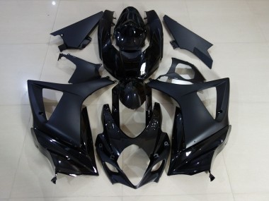 Aftermarket 2007-2008 Gloss and Matte Black Plain Suzuki GSXR 1000 Motorcycle Fairings