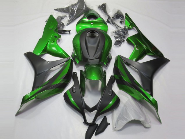 Aftermarket 2007-2008 Green and Matte Black Honda CBR600RR Motorcycle Fairings