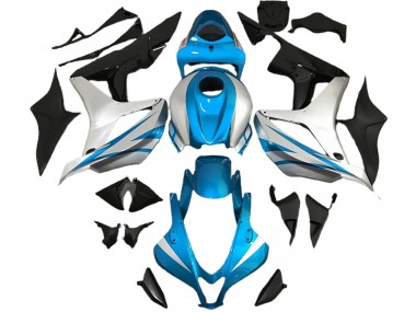 Aftermarket 2007-2008 Light Blue and Silver OEM Style Honda CBR600RR Motorcycle Fairings