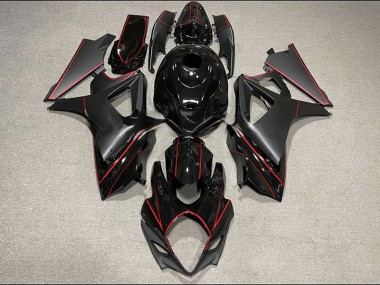 Aftermarket 2007-2008 Matte and Gloss Black & Red Trim Suzuki GSXR 1000 Motorcycle Fairings