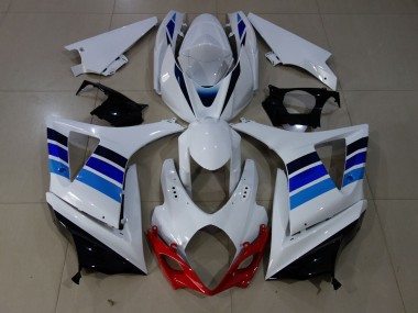 Aftermarket 2007-2008 OEM Style Blue and White Suzuki GSXR 1000 Motorcycle Fairings