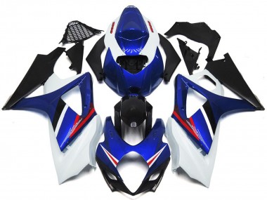 Aftermarket 2007-2008 OEM Style Gloss Blue and White Red Suzuki GSXR 1000 Motorcycle Fairings