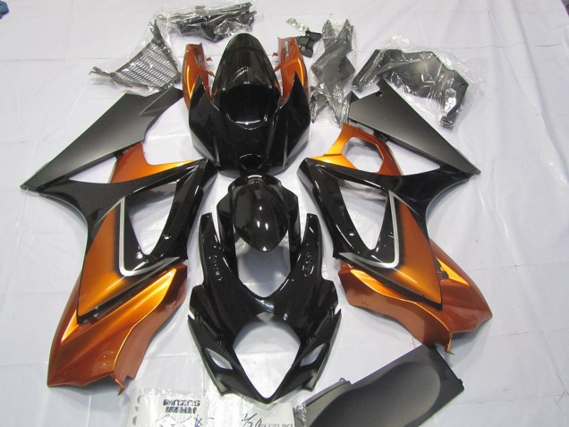 Aftermarket 2007-2008 Orange and Black Suzuki GSXR 1000 Motorcycle Fairings