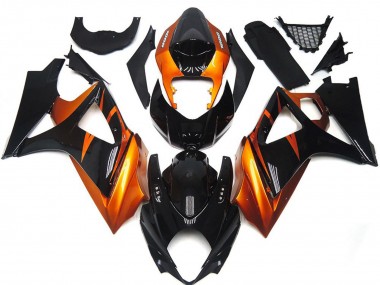 Aftermarket 2007-2008 Orange and Gloss Black Style Suzuki GSXR 1000 Motorcycle Fairings