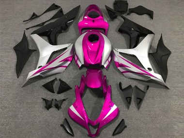 Aftermarket 2007-2008 Pink and Silver OEM Style Honda CBR600RR Motorcycle Fairings