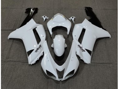 Aftermarket 2007-2008 Plain White Gloss Kawasaki ZX6R Motorcycle Fairings