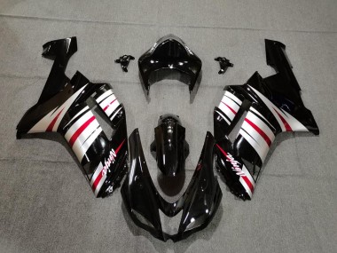 Aftermarket 2007-2008 Red Silver and Black Kawasaki ZX6R Motorcycle Fairings