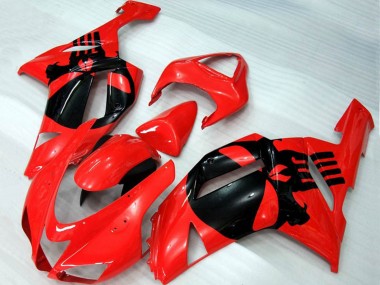 Aftermarket 2007-2008 Red Skull Kawasaki ZX6R Motorcycle Fairings