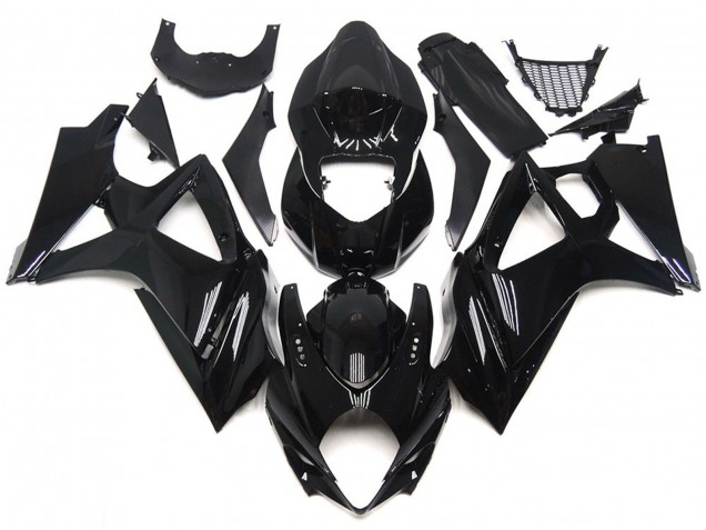 Aftermarket 2007-2008 Slick Gloss Black Style Suzuki GSXR 1000 Motorcycle Fairings