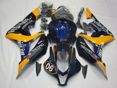 Aftermarket 2007-2008 Special Deep Blue and Yellow Honda CBR600RR Motorcycle Fairings