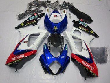 Aftermarket 2007-2008 White Rockstar Suzuki GSXR 1000 Motorcycle Fairings